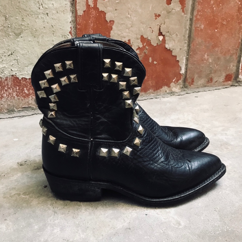 Women’s Black Cowboy Biker Boots